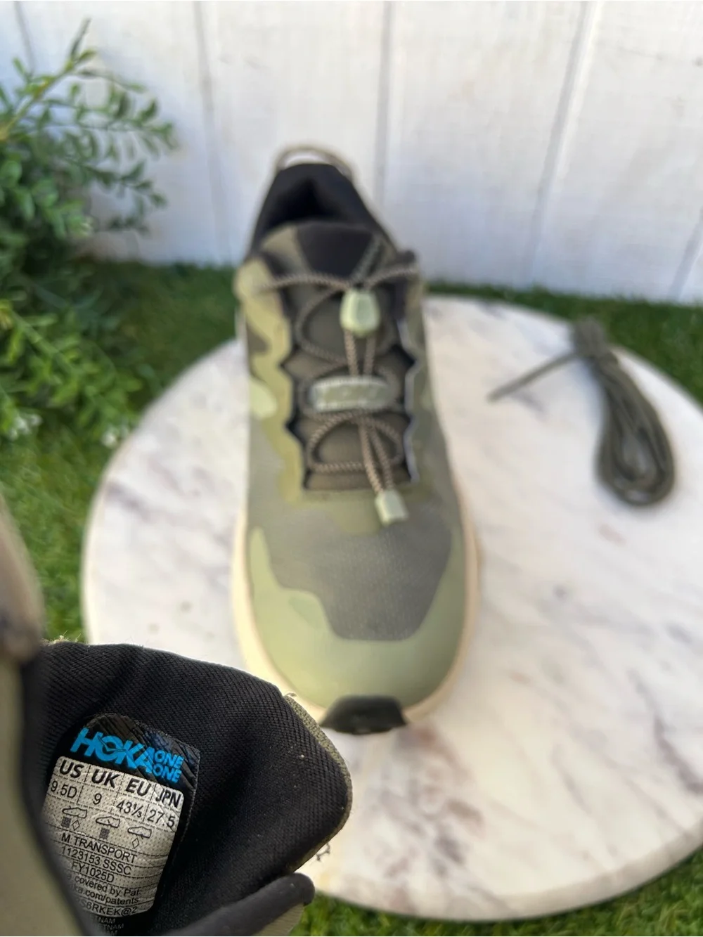 HOKA TRANSPORT SEA MOSS/EUCALYPTUS - MENS size 9.5 D gently used $150